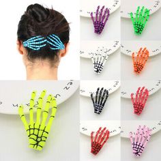 Great Shopping Fluorescence Cosplay Party Decoration Headwear Skeleton Hand Bone Hair Clip DIY, Women's Accessories Skeleton Hair, Gothic Hair Accessories, Diy Hair Clip, Rock Your Hair, Halloween Skeleton Hand, Black Hair Clips, Gothic Hairstyles, Black Hair Dye, Goth Hair