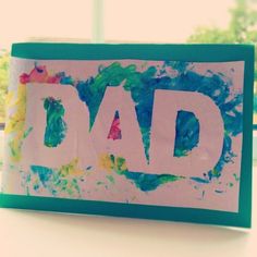 a father's day card with the word dad painted on it