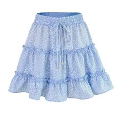 PRICES MAY VARY. Material is very comfy, lightweight, flowy. It contains 80%Polyester, 15%Cotton, 5%Spandex. Skirts are unlined, above knee length, great casual summer ruffle skirts for women and teen girls. Style: frilly ruffle hem tiered skirts, A-line polka dot flowy mini skirt, layered flounce elastic high waist cute skirt, boho summer beach short flared swing skirts, petite ditsy floral print mini skirt, teens spot print ruffle skater skirt. This tiered ruffle mini skirt is so easy to throw Short Pollera, Frill Shorts, Ruffled Mini Skirt, Frill Skirt, Bohemian Mode, Mode Boho, Womens Maxi Skirts, Beach Skirt, Moda Boho