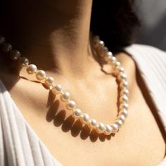 Fresh water pearls from the South China Sea with 14K gold plated finishing. Handmade with ♡ in Chicago, IL 17” Chain Wearing Pearls, South China Sea, South China, Fresh Water Pearls, Water Pearls, Chicago Il, Pearl Jewelry, The South, Fresh Water