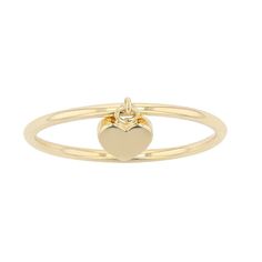 Featuring a unique dangling heart charm, this 14k gold ring distinctive style you're sure to love. Featuring a unique dangling heart charm, this 14k gold ring distinctive style you're sure to love. Watch the product video here. Width: 4.75 mm Metal: 14k gold Finish: polished Packaging: boxed Please note, due to the high value of this item, a signature may be required upon delivery. Size: 6. Gender: female. Age Group: adult. Fine Jewelry Heart Ring With Charm For Promise Occasion, Fine Jewelry Heart Ring With Charm For Promise, Yellow Gold Promise Jewelry With Heart Charm, 14k Gold Rings With Heart Charm, Yellow Gold Heart Ring With Charm, Yellow Gold Heart Charm Promise Ring, Yellow Gold Rings With Heart Charm For Promise, 14k Gold Heart Ring With Charm, 14k Gold Open Heart Ring With Heart Charm