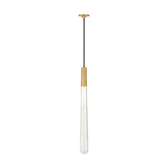 Visual Comfort Modern - LED Pendant - Pylon - Natural Brass- Union Lighting Luminaires Decor Modern Minimalist Lighting, Modern Tech, Minimalist Lighting, Tech Lighting, Mini Pendants, Cylinder Shape, Home Ceiling, Brass Pendant, Ceiling Pendant