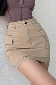 Item Type: SkirtMaterial: DenimWaist: High WaistColor: White. Khaki. GreenSize: XS.S.M.L Size(cm) Length Waist Hip XS 35 62 76 S 36 66 80 M 37 70 84 L 38 74 88 Trendy Stretch Denim Skirt With Pockets, Trendy Non-stretch Mini Skirt With Pockets, Mini Denim Skirt With Pockets, Non-stretch Denim Mini Skirt With Pockets, Trendy High Rise Mini Skirt With Pockets, High Waist Mini Skirt With Pockets, Non-stretch Cotton Mini Skirt With Pockets, High-waisted Cotton Skort With Pockets, High Waist Stretch Skort With Pockets