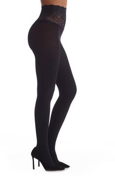 Feel your most irresistible in these opaque tights with a flirty lace waistband. Cotton-lined gusset Nylon/elastane Hand wash, dry flat Made in the USA of imported fabric Stretch Elastane Thigh-high Hosiery, Stretch Thigh-high Elastane Hosiery, Thigh High Stretch Elastane Hosiery, Black Stretch Smoothing Hosiery, Solid Tight Thigh-high Tights, Elegant Stretch Elastane Stockings, Black Smoothing Stretch Hosiery, Elegant Micro-elastic Elastane Hosiery, Thigh-high Elastane Tights