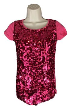 Circo Girl’s Size 10/12 Pink Sequin Short Sleeve Shirt. - 15 in from armpit to armpit, 22.5 in from top to bottom. - Condition is "Pre-owned". - Shipped with USPS First Class. *Please read regarding returns* Customer has 14 days to return an item. Item must be returned in its original condition. No Exceptions.  New Items must be returned with all original tags and packaging. Buyer pays return shipping. Casual Pink Sequined T-shirt, Pink Sequined Crew Neck T-shirt, Pink Sequined Short Sleeve T-shirt, Sequin Short, Sequin Shorts, Pink Sequin, Colorful Fashion, New Items, Short Sleeve Shirt