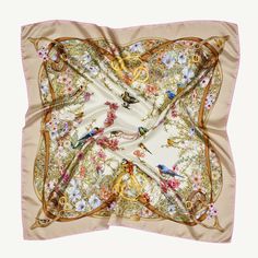 Edwardian Garden, Graphic Scarf, Scarf Designs, Silk Scarf Design, Silk Square Scarf, Aspinal Of London, Feather Light, Scarf Design, Silk Twill