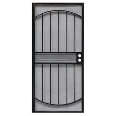 Steel security door powder coated with matching expanded steel mesh for added security. Features 1-1/2 in. square x 18-gauge 3-piece steel mounting frame and 1 in. square x 18-gauge steel door frame. Includes 1/2 in. square x 18-gauge vertical steel pickets, 3/4 in. square horizontal flat bar pickets and continuous 1/8 in. x 3/4 in. steel lock side Tamper Guard. Double hole lock-box with standard bore and backset, tamper-proof hinges and reversible for right or left hand operation. Precision Safeguard packaging and complete with one-way mounting screws. Security Screen Door Front Entry Modern, Black Security Screen Door, Aluminum Screen Doors The Home Depot, Double Security Screen Door, Modern Security Screen Door Iron, Security Screen Door The Home Depot, Burglar Bars, Iron Security Doors, Magnetic Screen Door