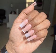 Long Square Nails, Milky Nails, Top Nails, Square Nail Designs