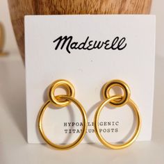 Double Hoop Madewell Jewelry, Earrings Color, Madewell, Jewelry Earrings, Women Jewelry, Fast Delivery, Gold, Women Shopping, Color