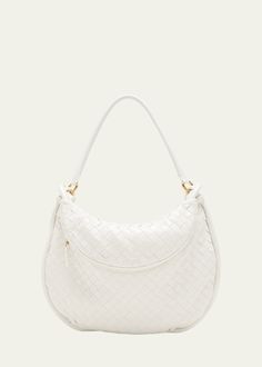 Zip Pouch, Bergdorf Goodman, Zip Top, White Bag, Top Designers, Bottega Veneta, Zip Pockets, Shoulder Strap, Tops Designs