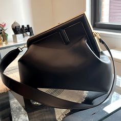 Boutiques Cannot Keep This Bag In Stock! Highest Level Materials And Craftsmanship. Nearly New (Worn Twice, Some Plastic Stickers Still On Hardware Inside). The Strap Can Be Removed And The Bag Converts To A Clutch. Original Packaging W/Dust Bag And Have Receipt From Boutique. 3590 In Boutiques Plus Tax. Fendi First, Plastic Stickers, Fendi Bags, Black Media, Dust Bag, Fendi, Top Handle Bag, Bag Lady, Packaging