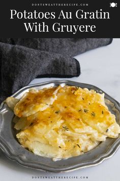 potatoes au gratin with gruyere on a plate