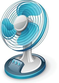 an electric fan on a white background