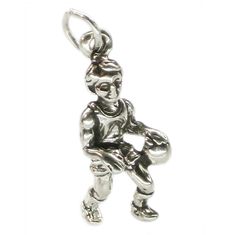 - - - Basketball Player Sterling Silver .925 Charm Fitting - Jump Ring - NOT suitable for bead bracelets - NOT suitable for Pandora bracelets - to fit a Pandora bracelet or another design please send a message before purchasing so we can advise the additional fitting that you need to buy Sterling Silver Charm 925 Sports Charm Fitting - Jump Ring Maldon Jewellery Traditional Sterling Silver 23337 REF SS Moderno No Stone Please note, we do NOT supply gift boxes, so your item will NOT come in a gift box. Please also note that most connecting rings will NOT be soldered, and for your peace of mind, we recommend you have them soldered by your own local jeweller, as we do not have soldering facilities. If you have purchased a converter or clip or fitting and would like it connected or attached to Collectible Round Pendant Charms Jewelry, Sterling Silver Charm Necklace With Dangling Charms, Symbolic Sterling Silver Dangle Charm Necklaces, Sterling Silver Charms Round Pendant For Gifts, Sterling Silver Round Pendant Charms For Gifts, Sterling Silver Dangling Charms As Gift, Engraved Sterling Silver Round Pendant Charms, Hallmarked Round Pendant Charms As Gifts, Hallmarked Round Pendant Charms For Gifts