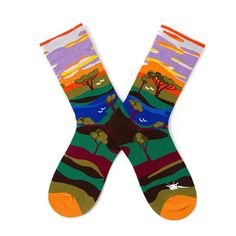 Art Hoe Fashion Socks Multicolor Cotton Socks For Fall, Multicolor Retro Winter Socks, Casual Multicolor Fall Socks, Retro Multicolor Cotton Socks, Casual Multicolor Socks For Summer, Casual Multicolor Summer Socks, Weird Socks, Socks Png, Autumn Socks