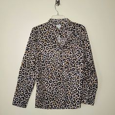 This Is A Blouse By J.Crew. The Following Is The Description: Brand: J.Crew Size: Large Material: 100% Cotton Color: Tan, White, Black, Brown Style: Long Sleeve, Button-Up Blouse, Collared, Animal Print, New With Tags Please Review The Pictures. The Final Picture Is The Stock Photo From The Manufacturer. Thank You! (#A5) Leopard Print Button-up Top With Buttons, Leopard Print Button-up Top, Leopard Print Button-up Top For Work, Leopard Print Long Sleeve Top With Buttons, Fall Leopard Print Tops With Buttons, Long Sleeve Leopard Print Top With Buttons, Fall Leopard Print Button-up Blouse, Leopard Print Long Sleeve Top For Work, Silk Pink Blouse