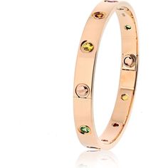 Cartier 18K Rose Gold Rainbow Gemstone Love Bangle Bracelet Cartier Luxury Gemstone Jewelry, Luxury Cartier Gemstone Jewelry, Luxury Multicolor Bangle Bracelets, Luxury Multi-stone Rose Gold Jewelry, Luxury Multicolor Bangle Bracelet, Luxury Rose Gold Multi-stone Jewelry, Luxury Multicolor Round Bangle, Designer Cartier Rose Gold Jewelry, Luxury Rose Gold Gemstone Bracelets