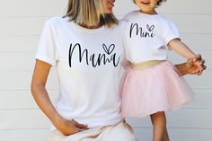 "Mama Mini Shirt, Mom Shirt, Mommy and Me Outfit , Matching Mommy and Me Shirt, Mama and Mini Shirts \"CUSTOMIZATION\" If you are looking for a specific shirt style, design or color not offered in my store, please let me know. \"RETURNS / EXCHANGES\" Unfortunately, due to the customization of the shirts we are unable to accept returns or exchanges on merchandise. In case of dispute, the buyer pays the return shipping fee. Please contact me with any problems and I will work with you to fix it. Ma Baby Aunt, Bebe T Shirt, Gigi Shirts, Mommy And Me Shirt, Mothers Day Gifts From Daughter, Daughters Shirt, Mommy And Me Outfits, Matching Tees, To Infinity And Beyond