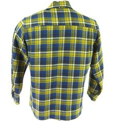 "Vintage 60s John Morley Plaid Camp Shirt M Blue Yellow Wool Button Front Pockets Brand: John Morley Size M Measurements: Chest: 22\" underarm to underarm Sleeve length: 24\" Length: 28\" from shoulder to hem Pre-owned No defects noted" Hot Rollers Hair, Camp Shirts, 80s Denim, Ck Jeans, Green Crewneck, Pink Peacock, Turquoise Print, 80s Mens, Camp Shirt