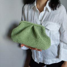 "🏖️ Embrace summer vibes with our Pistachio Green Straw Summer Pouch Bag - a modern and natural wicker handmade clutch for women, elegantly crafted from straw raffia. 🌞 Get ready for the summer of 2024 with our stylish and versatile Light Green summer bag, meticulously handcrafted with eco-friendly paper yarn. 🌼 This green pouch bag is the perfect accessory for women who want to embrace the season with a touch of crochet charm and natural elegance. 👜 Available in three convenient sizes - sma Spring Green Pouch Bag, Green Spring Pouch Bag, Green Pouch Shoulder Bag For Spring, Green Travel Clutch Bag, Green Clutch Bag For Travel, Casual Green Clutch Shoulder Bag, Green Crochet Bag For Daily Use In Spring, Green Trendy Crochet Travel Bag, Trendy Green Crochet Travel Bag