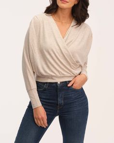 For The Republic Women's Elegant Wrap Front Top | JANE + MERCER