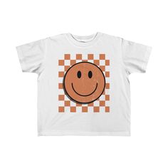 Smiley Shirt giving retro skater vibes 2t-5-6t 100% cotton  Runs true to size Tear away tag Ships in 7-10 business days Cheap Fun T-shirt With Smiley Face, Checkered Smiley Face, Beatles Christmas, Smiley Shirt, Smiley Face Shirt, Skater Vibes, Retro Skater, Top Baby Products, Retro Shirts