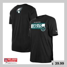 Run up the points on the game day scoreboard with this Philadelphia Eagles 3rd Down Domestic T-Shirt. Philadelphia Eagles flair radiates throughout this trendy tee with striking graphics on the chest and back. This New Era apparel will keep you cool, comfortable and ready to cheer on your Philadelphia Eagles. Black T-shirt With Logo For Baseball Season, Game Day Jersey T-shirt With Team Logo, Collegiate Graphic Print T-shirt For Game Day, Black Varsity T-shirt For Fan Gear, Jersey T-shirt With Team Logo For Game Day, Game Day Jersey T-shirt With Letter Print, Black Varsity T-shirt For Game Day, Jersey T-shirt With Letter Print For Game Day, Fan Apparel T-shirt With Front Print