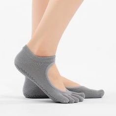 Open Instep Womans Toe Socks Anti-Skid Ballet Socks in Gray Black One Size ( US 5- US 7.5 ） - Morimiss.com Gray Non-slip No-show Socks, Gray No-show Comfortable Socks, Comfortable Gray No-show Socks, Gray Comfortable No-show Socks, Breathable Gray Socks For Winter, Breathable Gray Winter Socks, Casual Non-slip Gray Socks, Casual Gray Non-slip Socks, Comfortable Non-slip Gray Socks