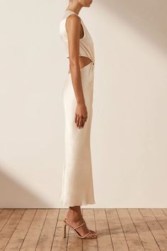 La Lune Twist Front Sleeveless Midi Dress | Cream | Dresses | Shona Joy – Shona Joy International Cream Dresses, Shona Joy, Silk Touch, Dress Cream, Sleeveless Midi Dress, Midi Length Skirts, Cream Dress, Midi Dress Sleeveless, Twist Front