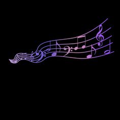 an image of musical notes on a black background