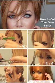 Cut Your Own Bangs, Trim Bangs, Hair Codes, How To Cut Your Own Hair