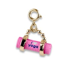 Gold Yoga Mat Charm Yoga Gifts Ideas, Dog Warrior, Girl Scout Trefoil, Pink Charms, Wellness Kit, Unicorn Charm, Sports Girl, Disney Charms, Downward Dog