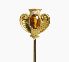 Art Nouveau Gold Citrine Stick Pin Facebook Art, Genuine Love, Art Nouveau Style, Citrine Stone, Stick Pins, Stone Settings, Only 1, Stylish Accessories, Citrine