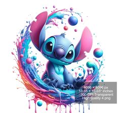 an image of a cartoon character with paint splattered on it