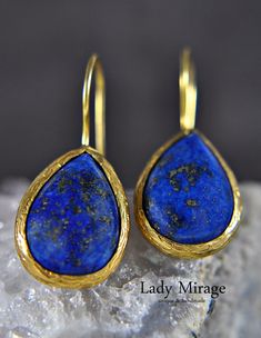 Lapis Lazuli Earrings Gold Plated Mothers Day Gift - Etsy Gold Oval Lapis Lazuli Jewelry, Oval Gold Lapis Lazuli Jewelry, Blue Gold-plated Jewelry With Matching Earrings, Blue Birthstone Gold-plated Jewelry, Brass Birthstone Jewelry For Gifts, Brass Jewelry With Birthstone For Gift, Blue Birthstone Jewelry In Gold Plated, Gold Drop Earrings For Mother's Day, Blue Hallmarked Dangle Earrings