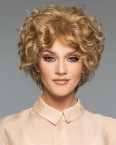 Monofilament Top Hair Length: Front 3-4" | Sides 2.75" | Nape 2.5" Weight: 2.75 oz. Simple, short and sharp cut with soft curls and tapered back. | Sunny | Monofilament Human Hair Wig by Wig Pro in Swedish Almond, Short Women's Wigs | Best Wig Outlet Wig Outlet, Vivica Fox Wigs, Ponytail Hair Piece, Best Wig Outlet, Kids Wigs, Dark Auburn, Monofilament Wigs, Human Wigs, Women's Wigs