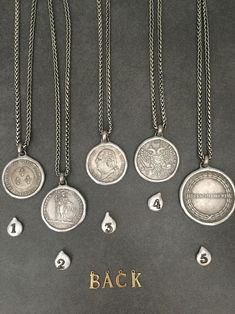 Symbolic Handmade Coin Necklaces, Classic Silver Necklaces For Ceremonial Occasions, Handmade Symbolic Coin Pendant Necklace, Handmade Silver Coin Necklace With Symbolic Style, Silver Necklaces With Coin Pendant For Vintage Collection, Classic Silver Ceremonial Necklace, Handmade Symbolic Pendant Coin Necklace, Classic Handmade Medallion Jewelry, Handmade Coin-shaped Sterling Silver Necklace