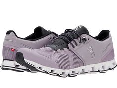 On Cloud 2.0 - Women's Shoes : Lilac/Black : Float above the clouds when you take off sporting the athletic, ultralight, and fully-cushioned On Cloud 2.0 running shoes. The updated design is built to perform all day and every day for active people on the go. Runner Profile: Ideal for everyday wear, urban exploration, and travel. Predecessor: Cloud. Surface: Road. Heel/Toe Offset: 6mm Breathable, antimicrobial mesh upper with no-sew taped reinforcements across the shoe and toe cap. Speed-lacing s On Cloud Shoes Running Women, Cushioned Running Shoes, Black Shoes Women, Above The Clouds, Urban Exploration, Dream Shoes, Perfect Shoes, Sketchers Sneakers, Shoe Game