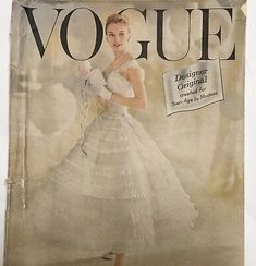 1957 Vogue Sewing Pattern Wedding Dress Bride Prom Chantilly Modess Uncut Vtg | eBay