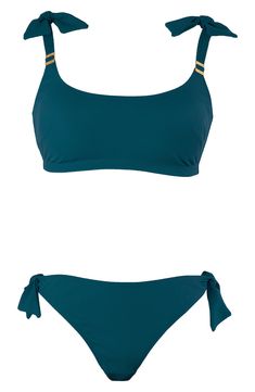 Ribbed fabric adds texture to this two-piece swimsuit styled with adjustable tie straps and goldtone hardware. Moderate back coverage Scoop neck Lined 80% polyamide, 20% elastane Machine wash, dry flat Imported OEKO-TEX®–certified materials free of harmful substances This product meets Nordstrom Responsible Manufacturing criteria: made in a factory that meets higher environmental or social standards Maternity Two Piece, Social Standards, Porto Vecchio, Swimsuit Fashion, Suit Designs, Intense Colors, Ribbed Fabric, Tankini, Scoop Neck