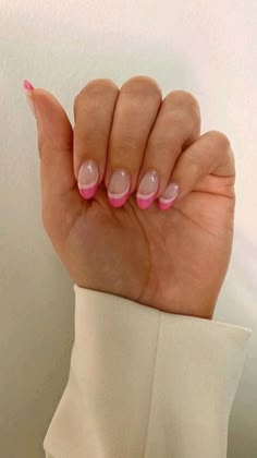 Fun Florida Nails, Pink Tip Nails, Classy Acrylic, Girly Acrylic, Prom 2023, Smink Inspiration, Summery Nails, Simple Acrylic Nails