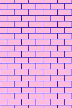 a pink brick wall with blue lines on it