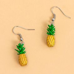 Cute Colored Dangle Drop Pineapple Fruit Glam Earrings To Compliment Any Outfit Or Style. Boho Chic Glam Colorful Fruit Fun Summer Tropical Island Beach Boardwalk Date Night Cruise Vacation Gift Smoke Free Closet, Fast Shipping, Top Rated Seller Tropical Fruit Pina Coloda Pineapple Island Tropics Earrings Glam Cute Boho Festival Coachella Fun Unique Earrings Casual Yellow Earrings For Gift, Casual Yellow Earrings Perfect For Gifts, Yellow Fruit Design Earrings As Gift, Trendy Yellow Earrings With Ear Wire, Yellow Fruit Design Earrings Gift, Yellow Fruit Design Earrings For Gift, Fun Yellow Earrings For Summer, Casual Yellow Earrings For Summer, Fun Yellow Earrings With Ear Wire