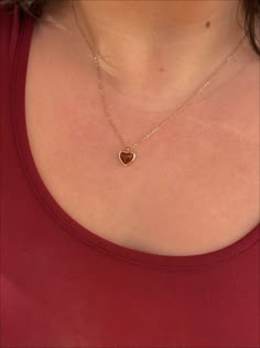 00s Mode, Red Heart Necklace, Golden Trio, Carnelian Crystal, Jewelry Accessories Ideas, Dope Jewelry, Stone Healing, Gold Heart Necklace