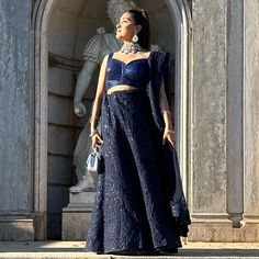 Beautiful Only Work Once For A Few Hours Lehenga , Too Can Fit A Small Medium And Has Built In Cups, Waist Is Adjustable For Almost Any Size! Comes With Matching Long Sleeve Unstitched Top Make An Offer! Navy Blue Lehenga Simple, Ink Blue Lehenga, Navy Blue Silk Lehenga, Navy Blue Net Lehenga, Navy Blue Sequin Lehenga, Navy Blue Lehenga, Blue Lehenga, Lehenga, Built In