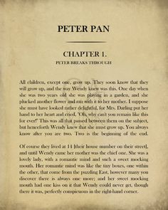 an old book with some writing on the front and back pages in black ink that reads, peter pan