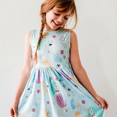 The Perfect Dress For School, Special Occasions, And Everyday Play! Scoop Back And Ballet Neckline Make Getting Dressed A Breeze. Full Skirt Makes Twirling Extra Fun. Super Soft Fabric Stays Bright Wash After Wash. Features Under The Sea Theme Including Mermaids, Narwhals And More. Instructions: Wear-Twirl-Repeat Fit & Fabric & Care: True To Size (Resists Wrinkles And Shrinkage) Polyester/Spandex Blend Wash Cold, Tumble Dry Low Or Lay Flat To Dry Whimsical Blue Dress For Dress-up, Blue Sleeveless Dress For Beach, Light Blue Sleeveless Dress For Dress-up Occasions, Blue Whimsical Summer Dress, Whimsical Blue Summer Dress, Cute Light Blue Beach Dress, Blue Twirl Dress For Spring Playwear, Playful Blue Sleeveless Summer Dress, Whimsical Sleeveless Beach Dress