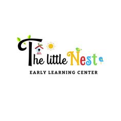 the little nest early learning center logo with colorful letters and birdhouse on white background