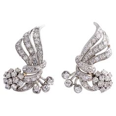 18K white gold earrings set with round-cut diamonds, some 8/8 cut. Dimensions: 3.00 x 2.25 centimeters. Gross weight: 11.26 grams. Gold Earrings Set, White Gold Earrings, Round Cut Diamond, Earrings Set, Diamond White, Clip On Earrings, Round Cut, Earring Set, Gold Earrings