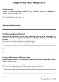 Anger Management Worksheet, Adolescent Therapy, Counseling Techniques, Counseling Worksheets, Mental Health Counseling